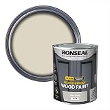 Ronseal 10 Year Weatherproof 2 in 1 Wood Paint Grey Stone Satin 750ml view 1