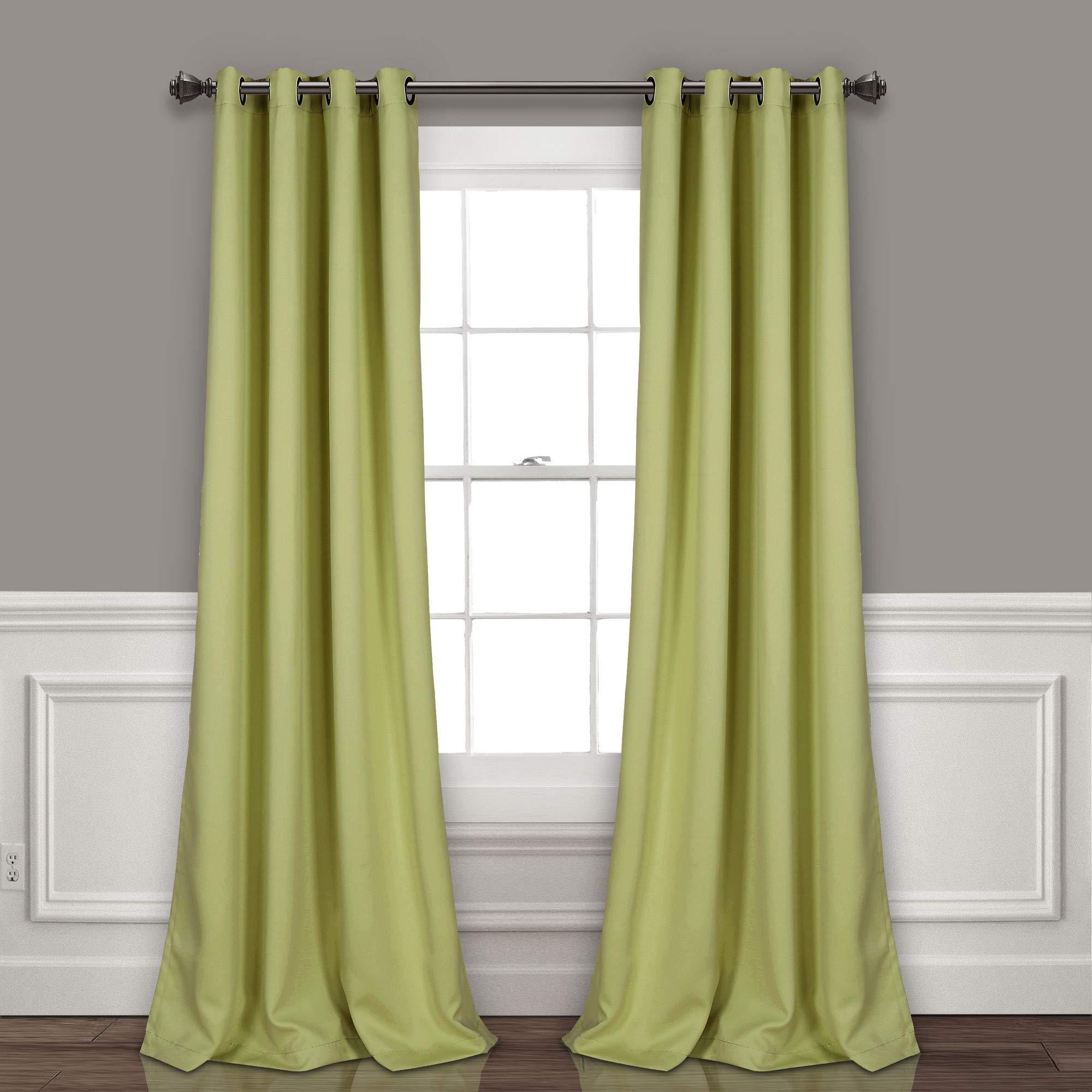 Lush Decor Insulated Grommet Blackout Curtains Panel Pair, 52" W x 108" L, Sage