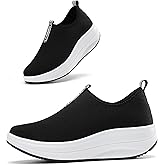 Oude Platform Loafers for Women Comfortable | Womens Slip On Sneakers Lightweight | Women's Walking Shoes Work Long Hours | Thick Rocking Bottom
