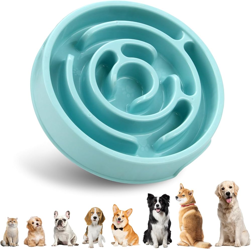 SUOXU Slow Feeder Dog Bowl Non Slip Puzzle Bowl Small Medium Dogs Cats