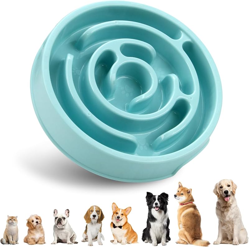 SUOXU Slow Feeder Dog Bowl Non Slip Puzzle Bowl Small Medium Dogs Cats