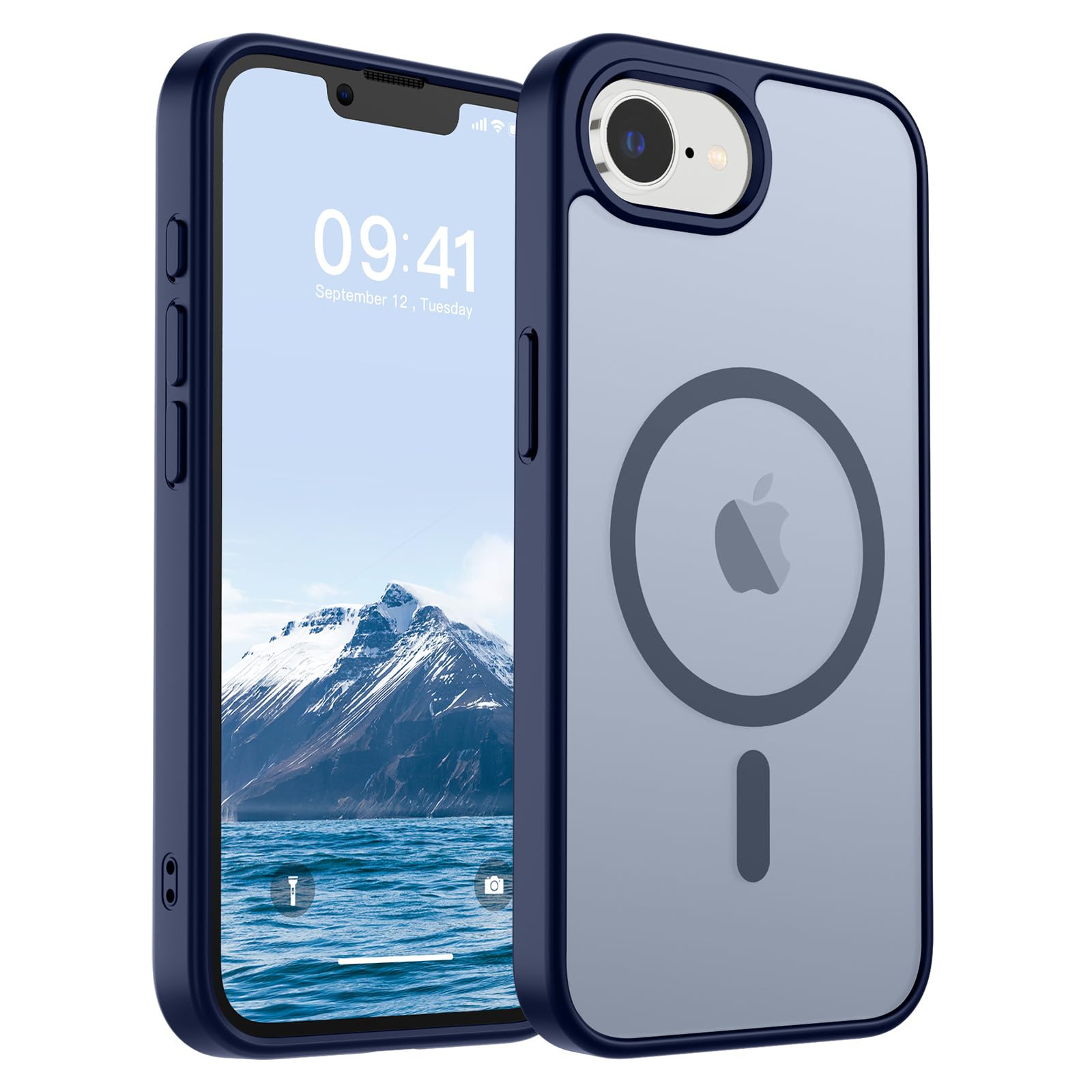 Photo 1 of SUPFINE Magnetic for iPhone 16e Case 2025 (Compatible with MagSafe)(Military Grade Drop Protection) Slim Translucent Matte Shockproof with Anti-Fingerprint Phone Case,Navy Blue