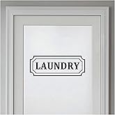 Laundry Room Door Decal – Black Vinyl Wall Sticker – Washer & Dryer Room Sign for Glass Door or Wall, 14 x 5.2 Inch