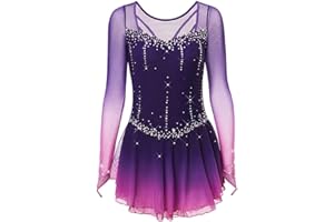 ZAGITOVA Long Sleeves Figure Skating Dress for Women Ice Dance Competition Costumes Breathable Mesh Customizable