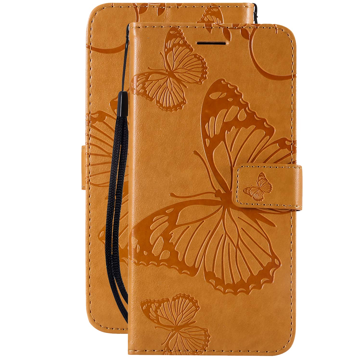 Laybomo Case for Realme GT Neo 2 Cover, Realme GT Neo 2 Leather Phone Case Wallet Holster with ID Credit Card Slot Holder Slim Pouch Stand Magnetic Flip Cover for Realme GT Neo 2 (Yellow)