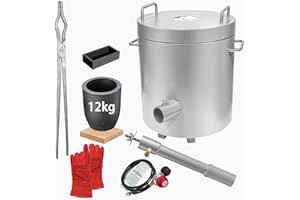 OUTSTAR Melting Furnace Kit,12KG Propane Melting Furnace with Crucibles, Large Capacity Metal Foundry Smelting Gold Silver Copper Aluminum Metal Recycle,Ideal for Jewelry Making and Metal Casting
