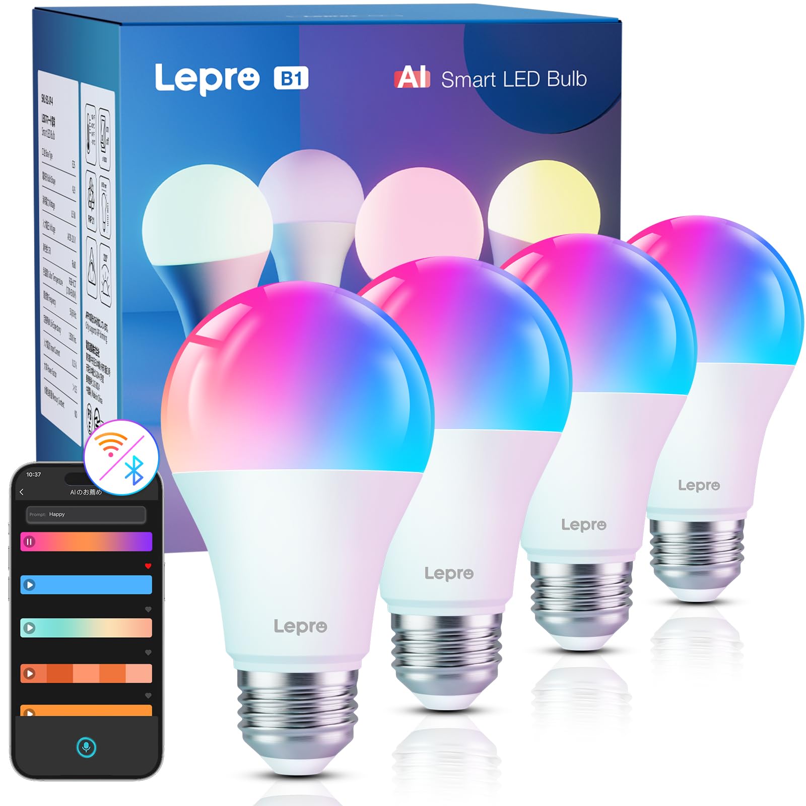 Lepro AI スマート電球 B1 4個の商品画像