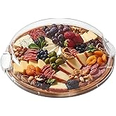 FARBERWARE Build-a-Board Cutting Board with Single Compartment and Clear Locking Lid for Charcuterie, Snacks, and More, Acacia