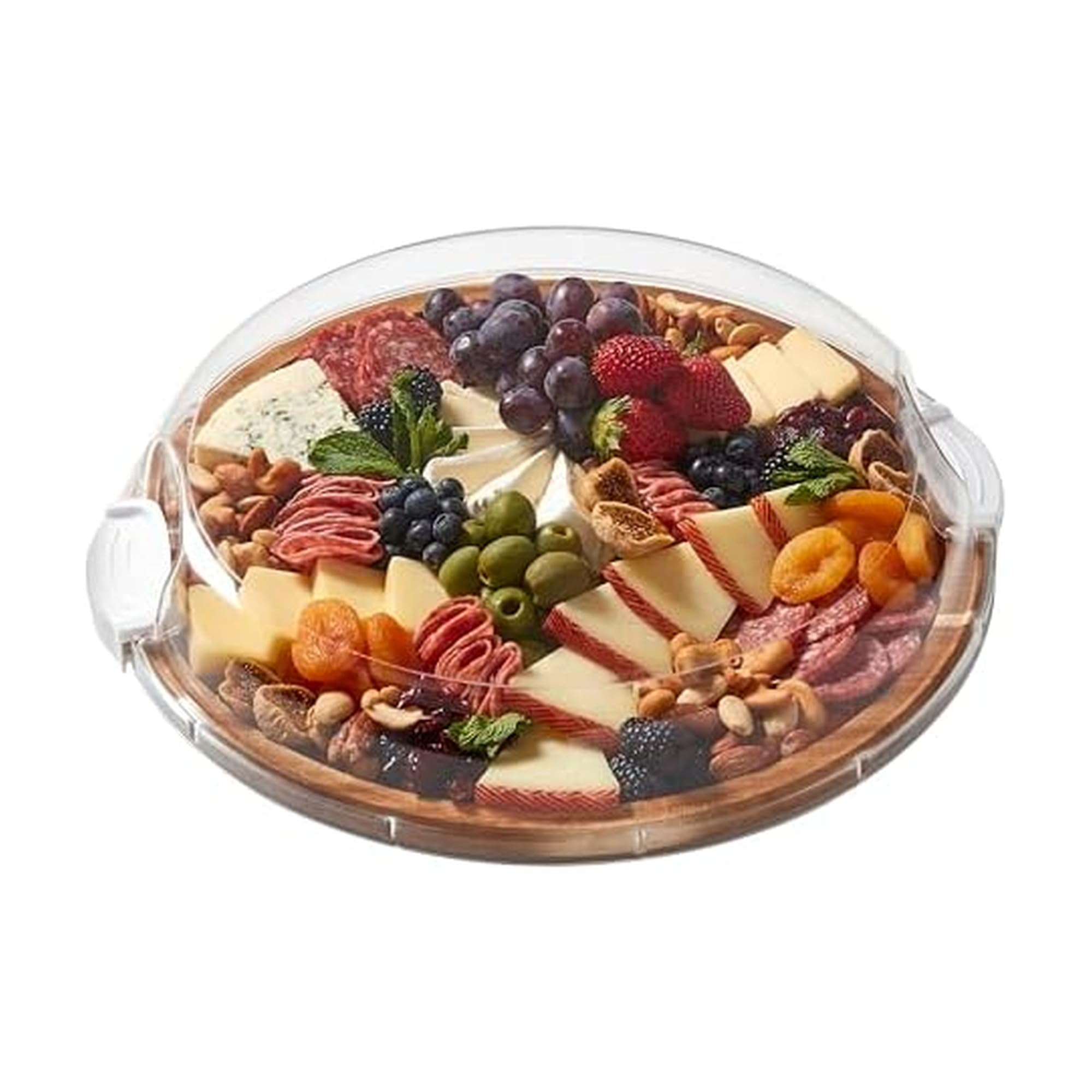 Photo 1 of ***REFER TO NELLIS PHOTO FOR SHAPE*** FARBERWARE Build-a-Board Cutting Board with Single Compartment and Clear Locking Lid for Charcuterie, Snacks, and More, Acacia