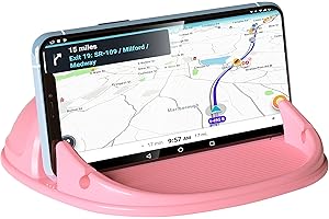 Loncaster Car Phone Holder, Car Phone Mount Silicone Car Pad Mat for Various Dashboards, Slip Free Desk Phone Stand Compatibl