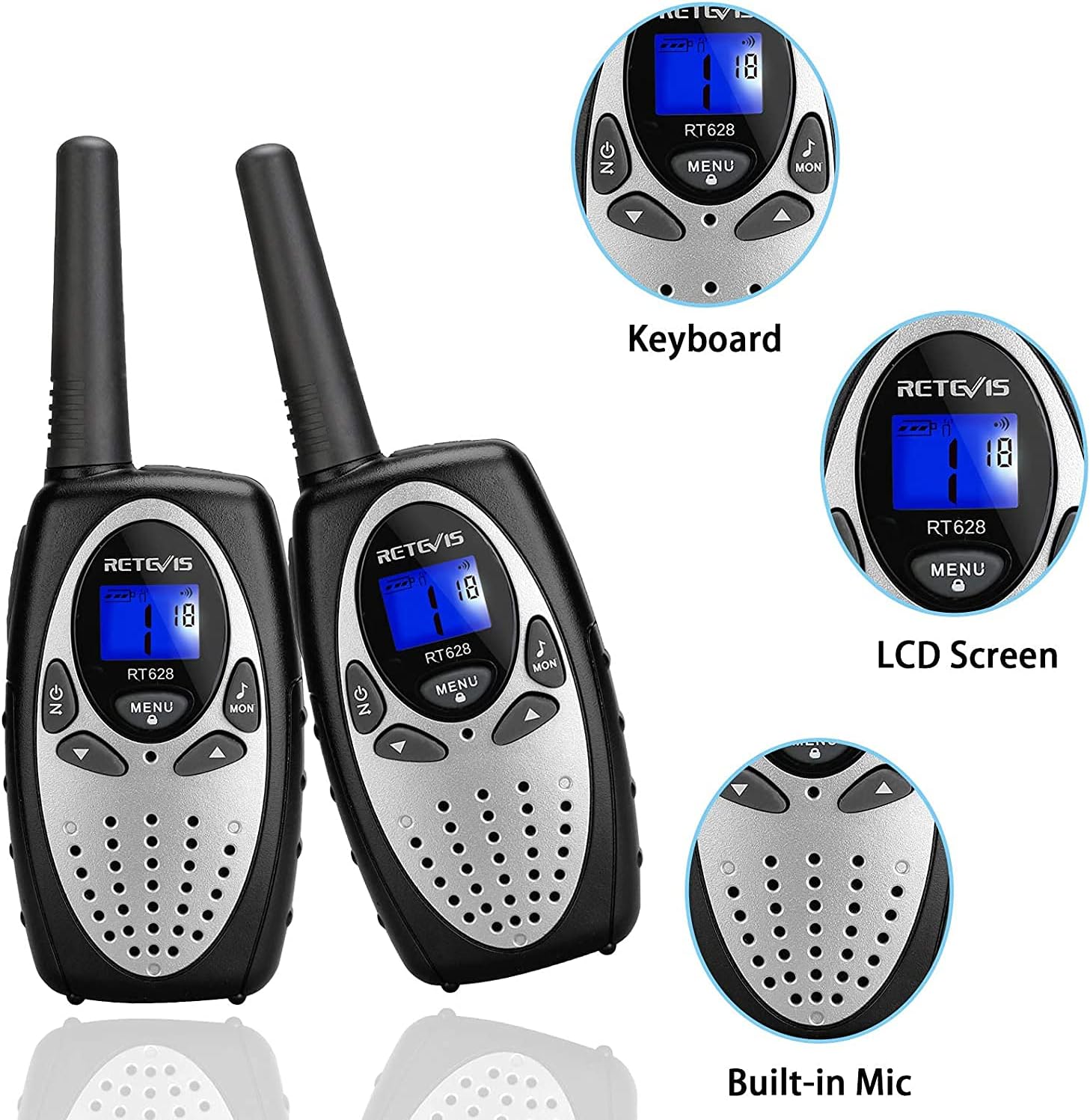 Retevis RT628 Kids Walkie Talkies, Long Range VOX for Children or Adult Toy Gifts for Camping Outdoor Adventures - Image 5