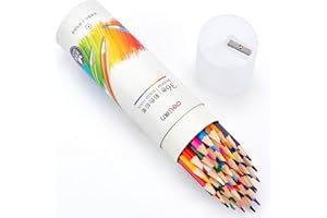 EZWORK 36 Pack Wooden Colored Pencils with Built-in Sharpener in Tube Cap, Vibrant Color Presharpened Pencils Easy to Color Book, Soft Core Art Drawing Pencils for Coloring, Sketching, Painting