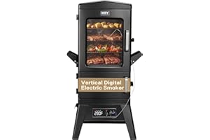 MAISON BACKYARDS Vertical Electric Smoker with Cover & Meat Probe, BBQ Smokers with 4 Cooking Grates, 633 Sq.in Cooking Space, LED Temperature Control for Outdoor Cooking,Smoke Ribs,Brisket,Chicken