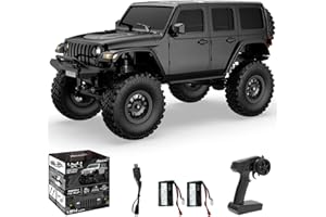 RACENT 1/24 RC Crawler 4WD Off Road All Terrain RC Monster Truck Rock Climbing with led Light Waterproof Hobby Grade Toys for Adults with 2 Batteries (787-1 Black)