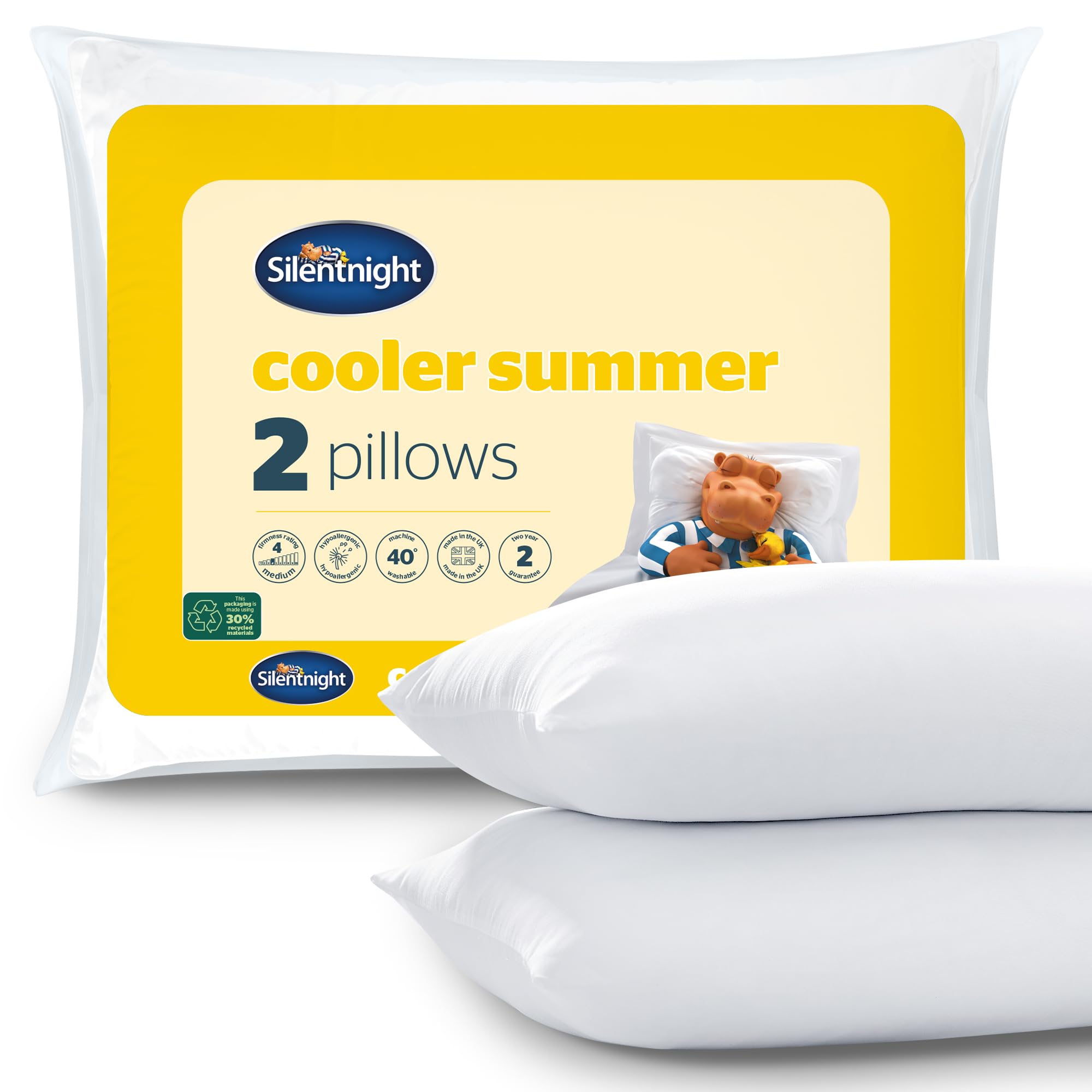 Silentnight Cooler Summer Pillow - 2 Pack