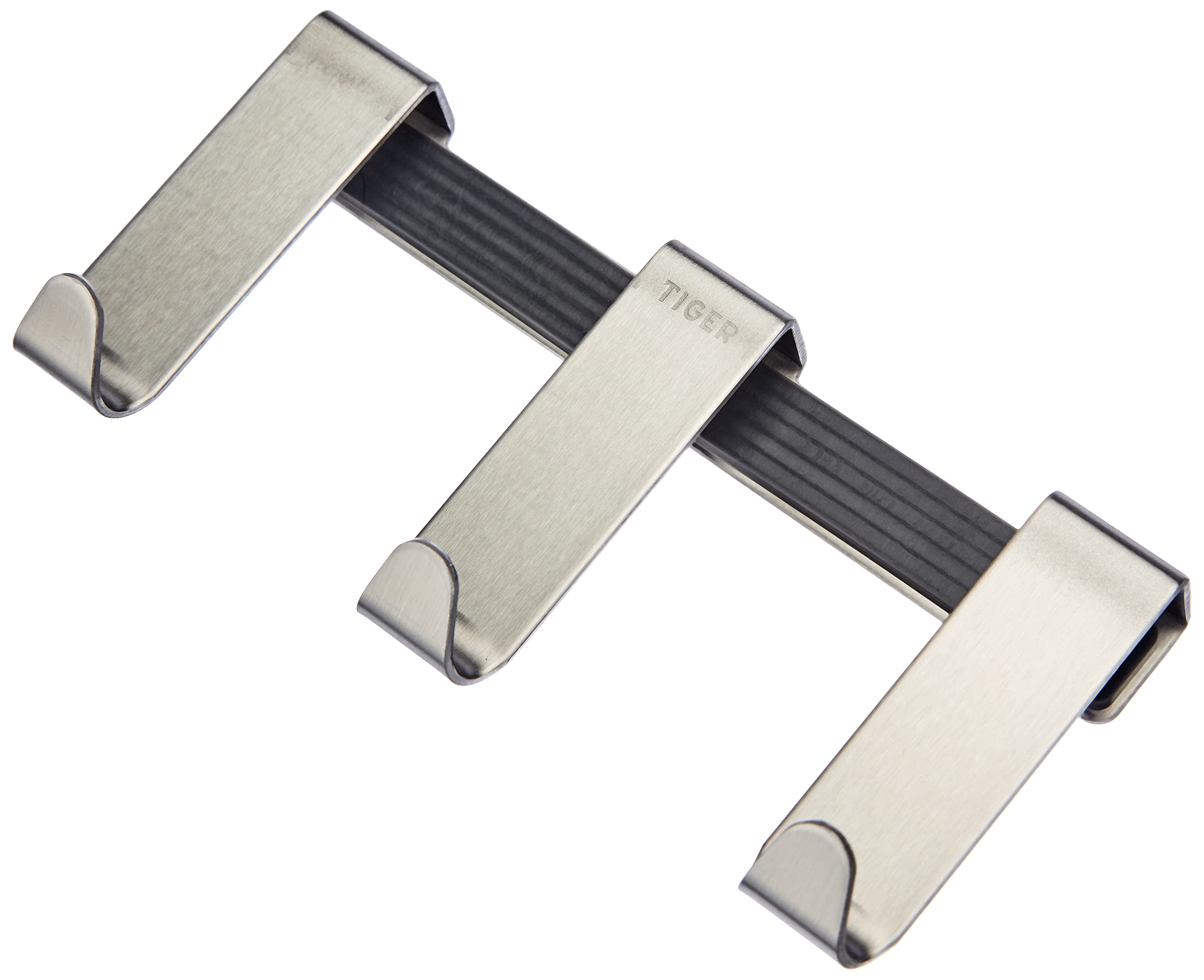 Tiger Basic Shower enclosure, Towel hook 6-8 mm, Brushed stainless steel, 37x126x57mm