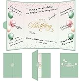 Vlipoeasn Pink and Green Birthday Party Guest Book Signature Book Alternative, Creative Birthday Gifts for Women Men, Happy Birthday Party Supplies Decorations