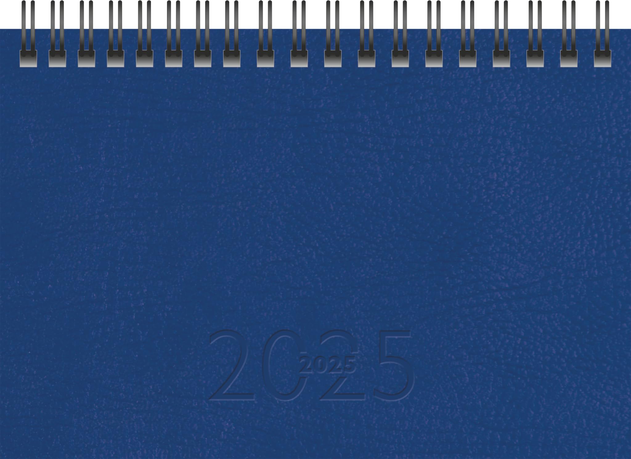 rido/idé Pocket Diary Model TM 17/contacter (2025), 2 Pages = 1 Week, A6 Landscape, 128 Pages, Faux Leather Cover, Prestige, Blue