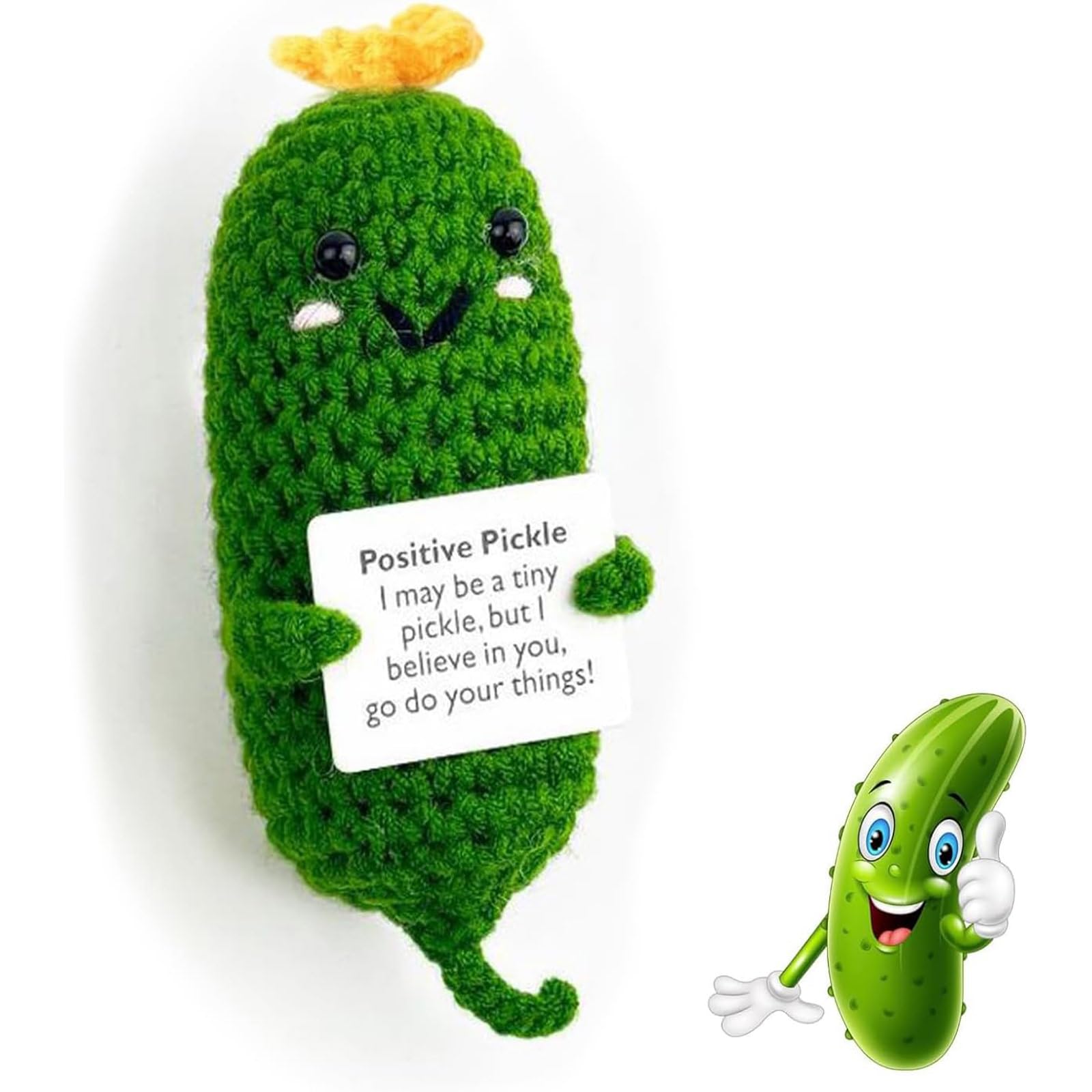 JYTDBCS Emotional Support Pickle, Positive Pickle Valentines Gifts for Her Him, Pocket Hug Worry Doll with Positive Affirmation Cards, Weird Good Luck Cute Romantic Funny Gifts for Women (cucumber)