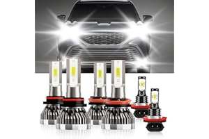 TXBILMOO Compatible For Toyota Highlander 2014-2019 9005 H11 High/Low Beam H11 Fog Light Bulbs Pulg And Play IP68 Pack of 6