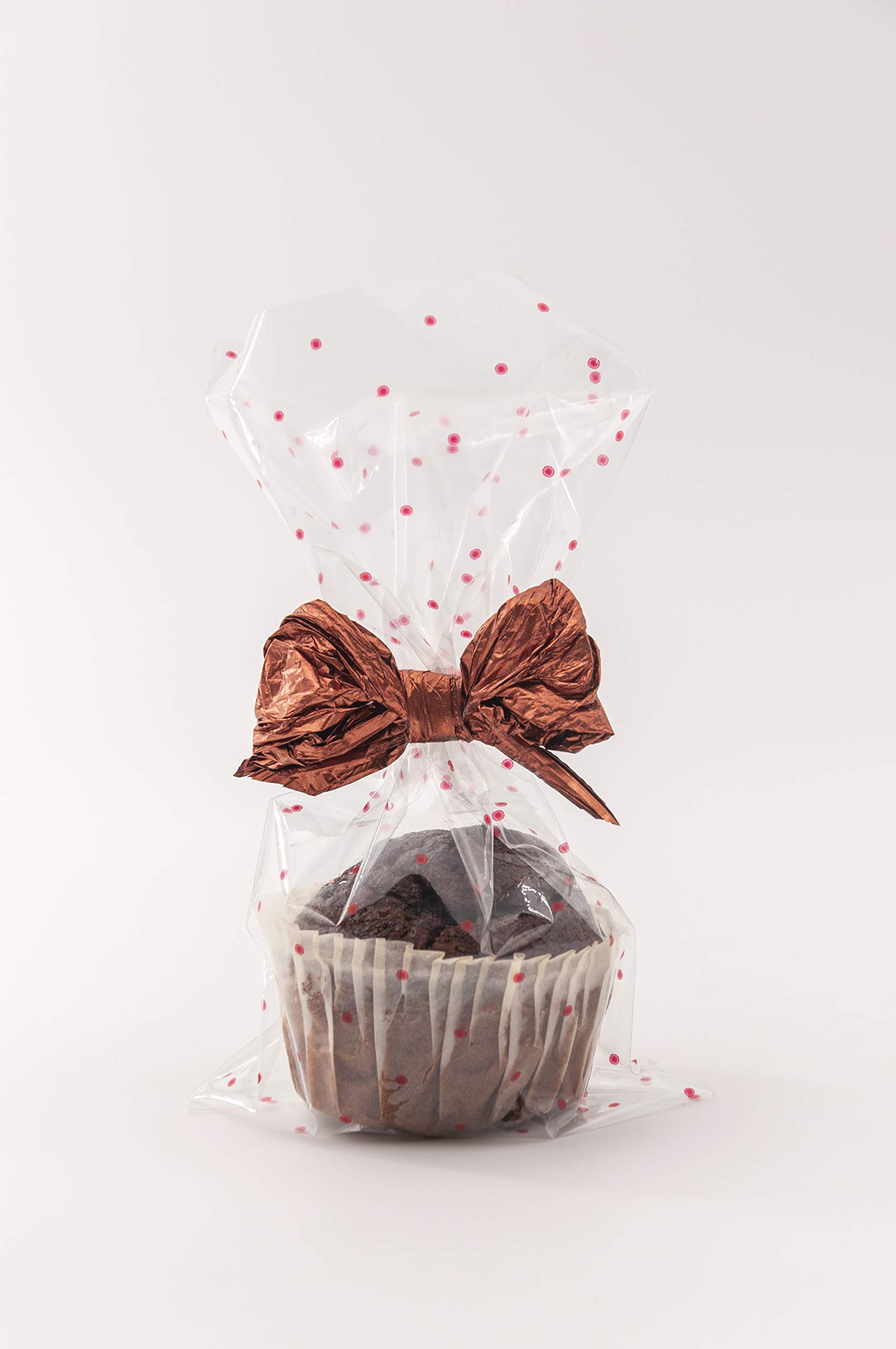 Italpak Envelopes Transparent Food Bags Polka Dots, Red, 15 x 25 cm, Pack of 50