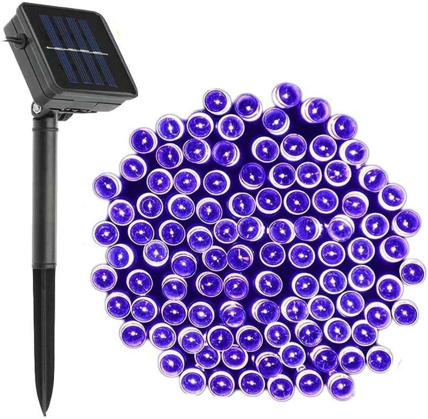 KEEDA Solar Powered Starry Fairy String Lights, 72ft 200 LED 8 Mode Waterproof Decorative Lights for Outdoor Garden Patio Wedding Party Christmas (Purple)