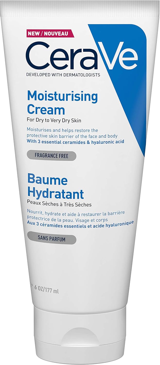 CeraVe Moisturising Cream for Dry to Very Dry Skin 177 ml with Hyaluronic Acid and 3 Essential Ceramides, 177 ml (Pack of 1) - Image 3