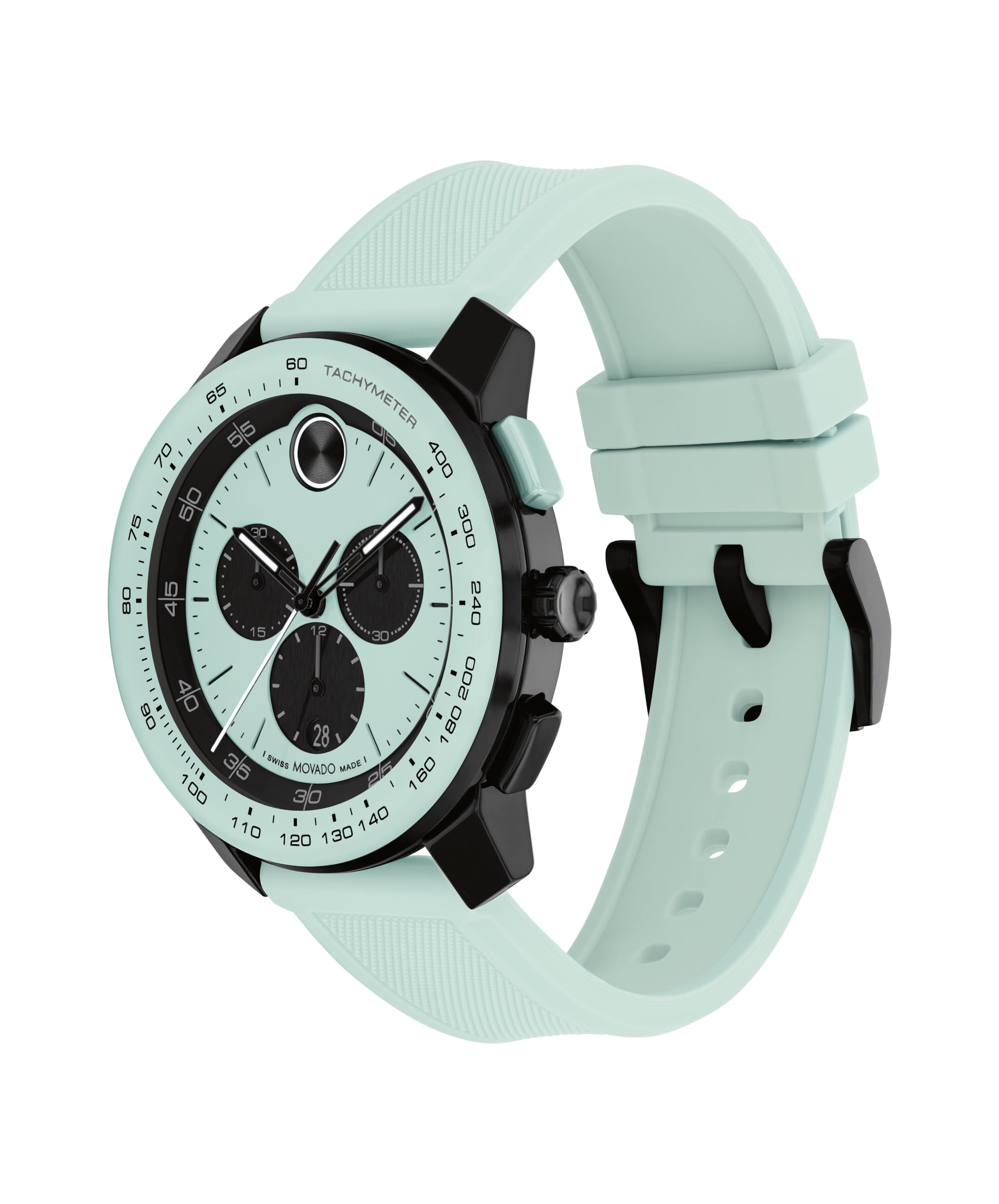 Movado Bold TR90 Men's Luxury Chronograph Watch - Swiss Quartz Movement, Silicone Strap, Water Resistance 30 Meters (3ATM) - Sporty Timepiece - Gift for Him - 43.5mm