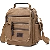 Sunsomen Mens bag Canvas Shoulder Bag Small Messenger Crossbody Bag Work Bag Vintage Multi-function