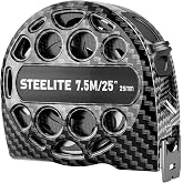STEELITE Tape Measure 25'FT Stainless Steel Waterproof &amp; Rustproof Retractable Measuring Tape with Hollow Design Carbon Fiber