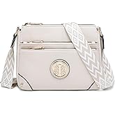 Dasein Crossbody Purses for Women Trendy Multi Pockets Shoulder Bag Medium Handbags with Guitar Strap