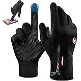 Myzopodic Winter Gloves, Thermal Touch Screen Windproof Gloves, All-Day Warmth, Windproof Waterproof for Running Cycling Driving Hiking for Men Women (L)