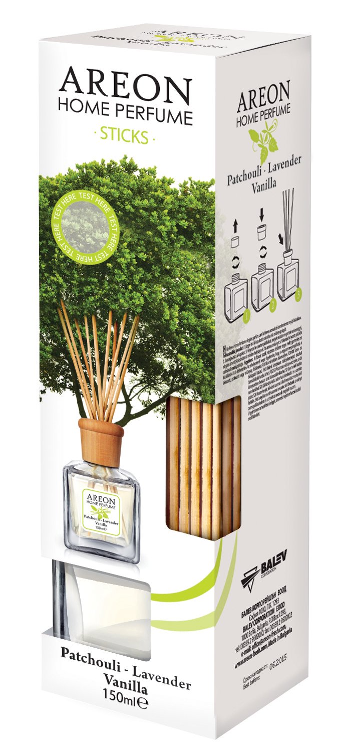 AIR FRESHENER Areon House perfumes Vanilla Lavender and Patchouli Fragrance Reed Diffuser 150ml.