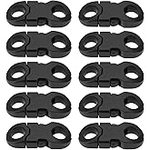 SING F LTD 60PCS Mini Safety Breakaway Buckles 27.8x11mm Aperture 6mm Quick Side Release Plastic Snap Buckles for Paracord Clasp Necklaces Black