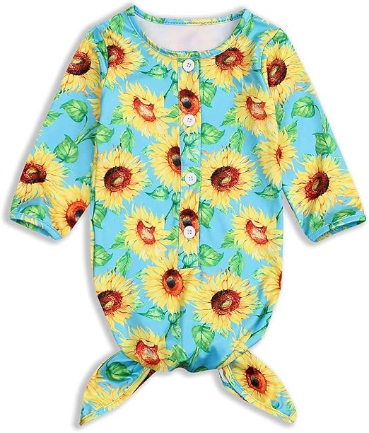 Newborn Baby Girl Sunflower Sleeping Gown Swaddle Sack