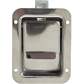 Buyers Products N1883 Stainless Steel Single Point Paddle Latch, Flush Thru-Hole Mount, Non-Locking, 304 Stainless Housing, for Toolboxes and Small Enclosures