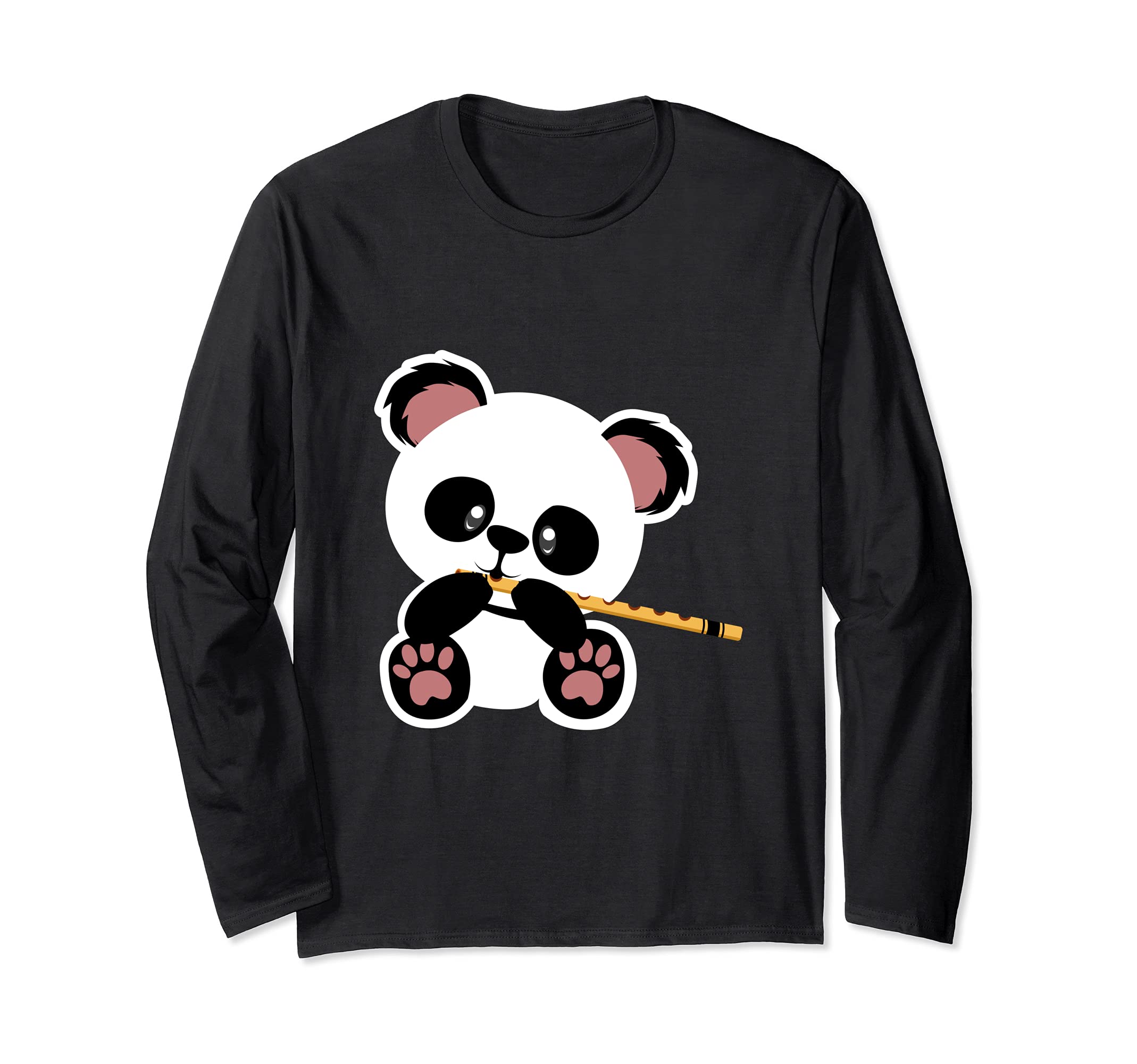 Panda Flute Cute Musician or Flute Player Long Sleeve T-Shirt