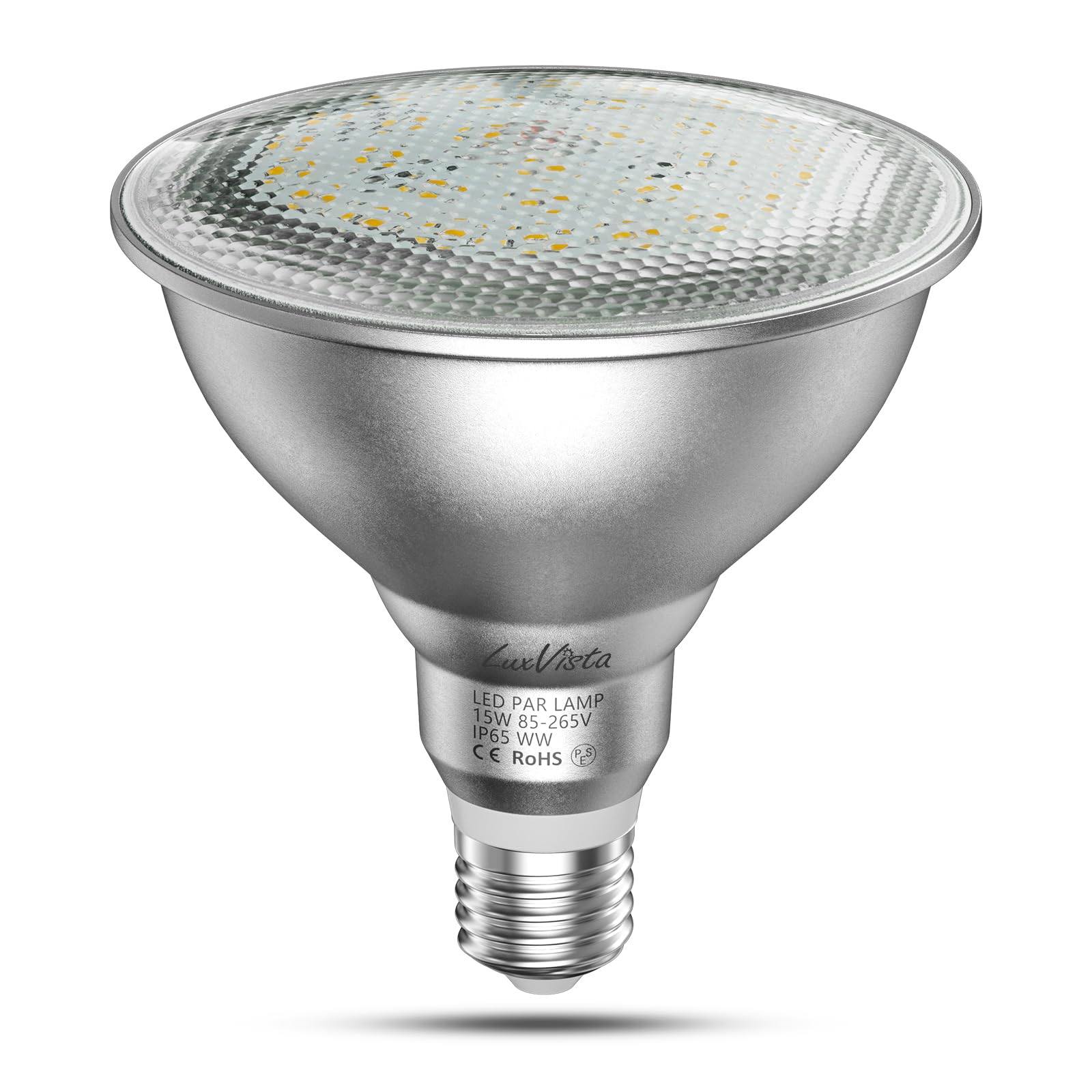 Luxvista PAR38 Outdoor LED Reflector Light Bulb IP65 Waterproof 15W E27 Edison Screw 240V Flood Light Bulb Warm White 3000K of 120W Equivalent
