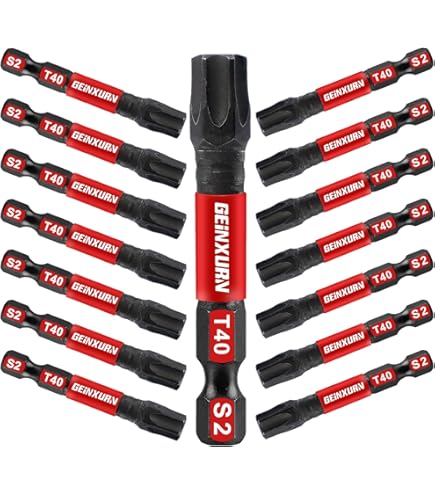 Torx Screwdriver Bits 11-Piece 200mm Extra Long Torx Screwdriver Bit Set - Magnetic S2 Steel Torx Bits T6-T40 Torx Screwdriver Set