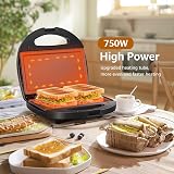 Aigostar Deep Fill Toastie Maker Panini Press 750W Non-Stick Plates Black view 9