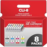 CLI-8 CLI8 Ink Cartridges Pro9000 Pro9000 Mark II Compatible for Canon CLI8 | CLI8 CLI-8 Ink Cartridges Combo Pack Compatible for CLI8 Pro9000 Pro9000 Mark II Pro9000 Pro 9000 Printers (8-Pack)