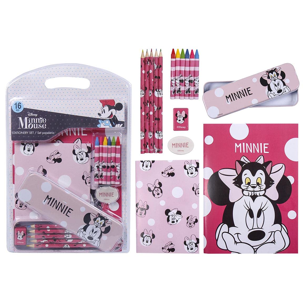 Cerdá Student Set Complete with Metal Case and Minnie Student Material Official Disney Licensed