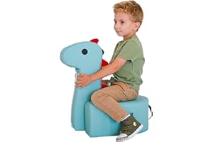 Children's Factory Spike The Dino, Aqua Foam Kids Stool, Toddler Soft Seating Chair for Daycare, Preschool and Home, Lightweight and Easy to Clean, Little Explorers Collection