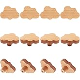 YuGtcen 12pcs Wooden Cabinet Knobs, Cloud Shape Drawer Pulls Nursery Dresser Knobs Woodland Animals Wooden Knob for Crafts Handles for Furniture Cupboard Closet Door (Cloud)