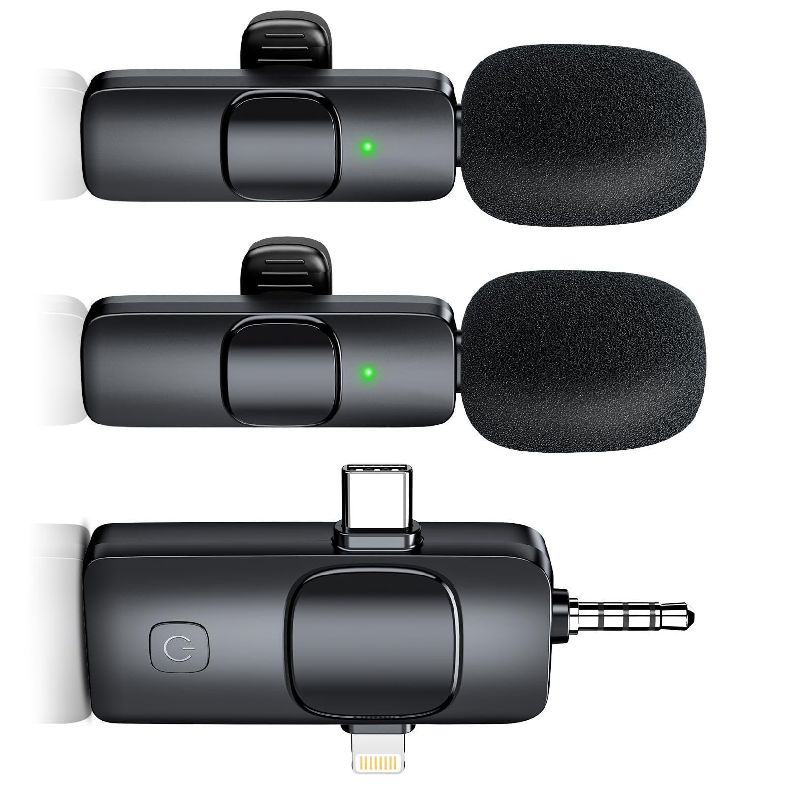 Photo 1 of ***MAIN RECEIVR NON-FUNCTIONAL / MICS UNTETSED*** MENERESAS Wireless Lapel Microphone for iPhone, Dual Noise Reduction Lavalier Mics, Lightning Connector