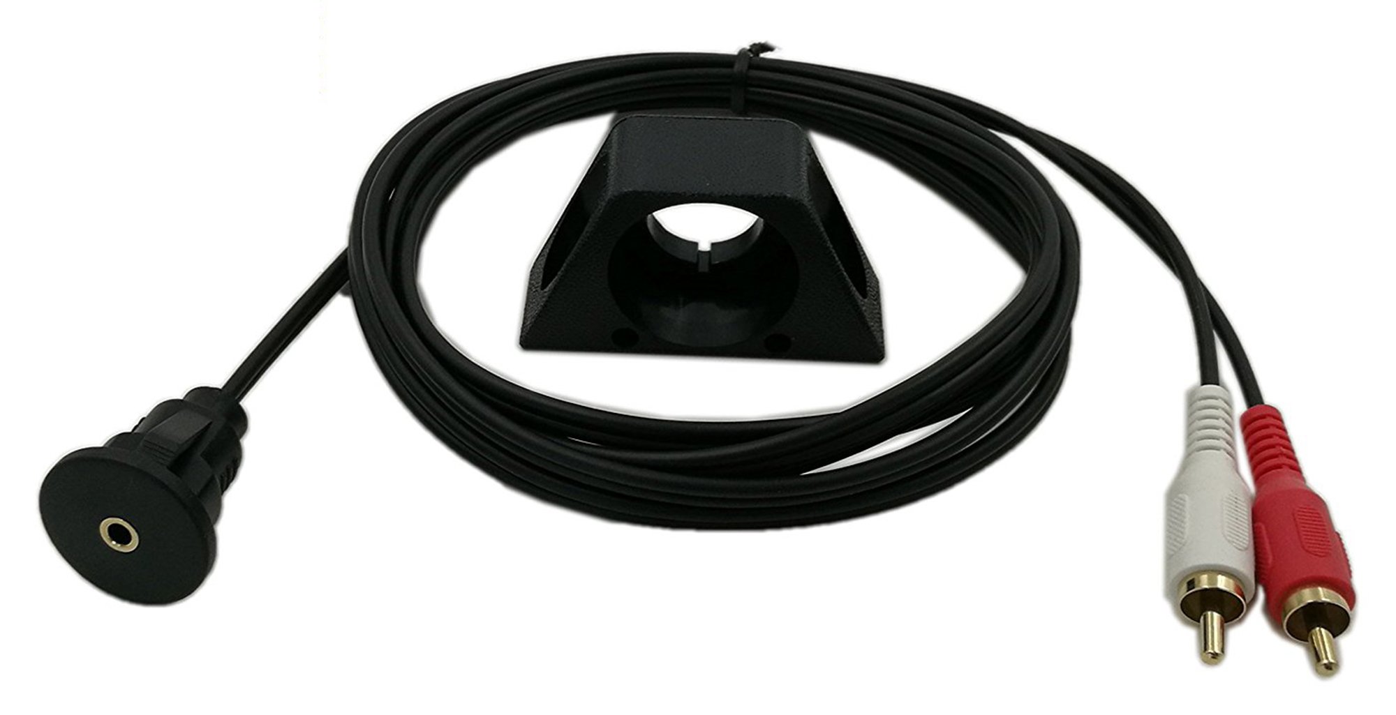 zdyCGTime 6 Feet 2RCA Male to 3.5mm Female Extention Mount, Flush Mount, Dash Mount, Panel Mount Cable for Car, Boat, Motorcycle