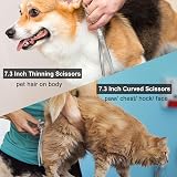 CIICII 7 Inch Dog Grooming Scissors Kit with Safety Round Tip (Silver) view 6