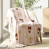 Monchhichi Kawaii Bedding Throw &ndash; Soft Plush Cozy Nostalgic Character Blanket with Bunny &amp; Bear Design, 50 in x 70 in, (Officially Licensed Product) by Franco Collectibles