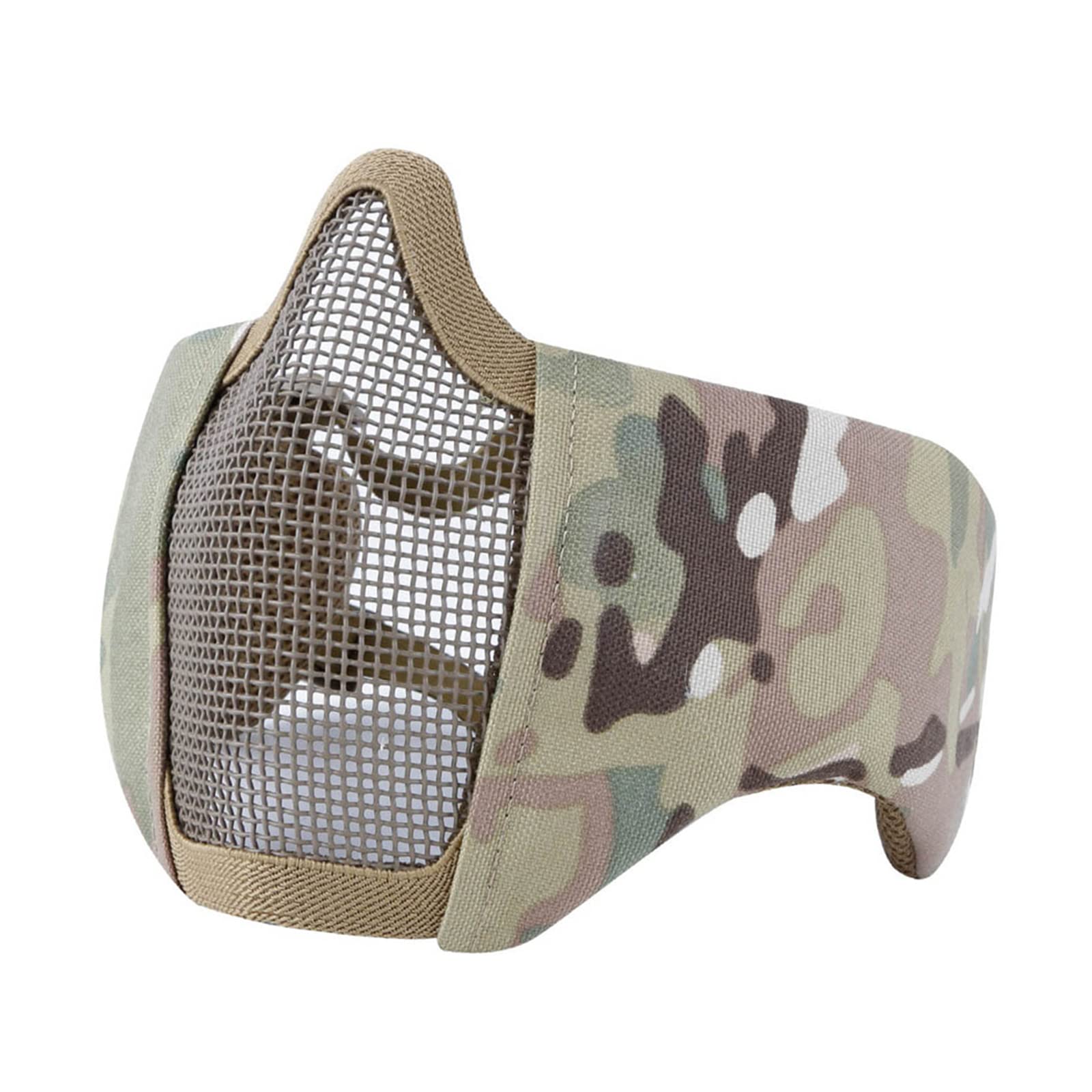 Airsoft Mesh Mask, Half Face Mesh Masks with Ear Protection for CS/Hunting/Paintball/Shooting