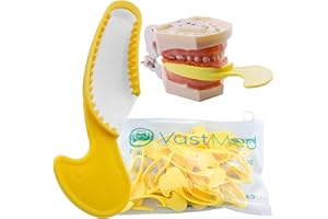 35 PCs Dental Grade Disposable Dental Triple Bite Registration Tray Quadrant Large Half by VASTMED | Impression Trays with Plastic Rigid Frame and Nylon Mesh for Teeth Molds